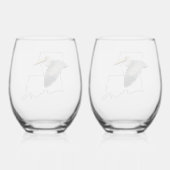 Louisiana Pelican Verre à vin sans pierre - 2 set (Verso)