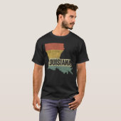 Louisiana Retro Sunset State Map T-shirt (Voorkant volledig)