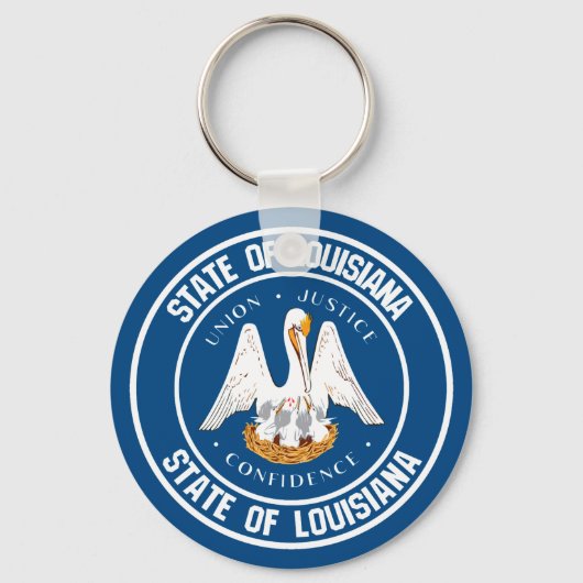 Louisiana Round Emblem Sleutelhanger (Voorkant)