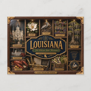 Louisiana-schaduwdoos 3D figuur staat Briefkaart