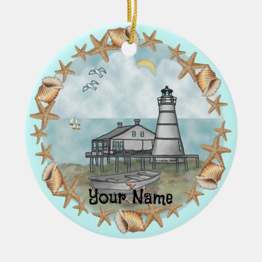 Louisiana Shells Lighthouse Ornament (Voorkant)