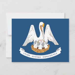 Louisiana Staatsvlag Pelikaan Staatsmotto Souvenir Briefkaart