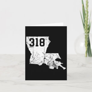 Louisiana State Area Code 318 T-shirt New Orleans Kaart