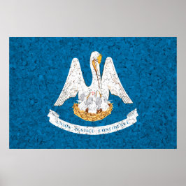Louisiana State Flag Grunge Poster