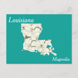 Louisiana State Flower Collage Map Briefkaart