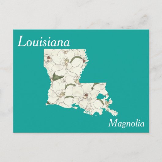 Louisiana State Flower Collage Map Briefkaart (Voorkant)