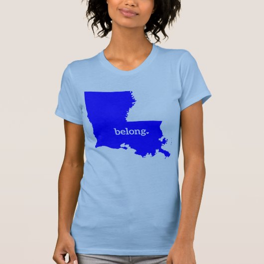Louisiana State Map Belong T-shirt (Voorkant)