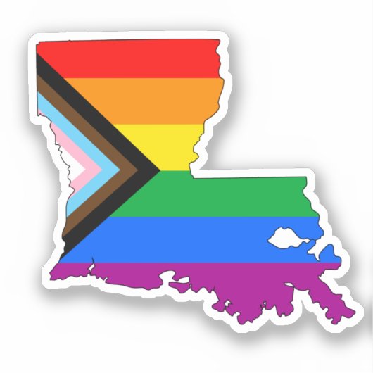 Louisiana State Pride LGBTQ Progress Pride Sticker (Voorkant)