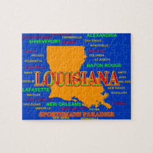 Louisiana State Pride Map Silhouette Legpuzzel