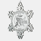 Louisiana State Quarter Tin Sneeuwvlok Ornament (Rechts)