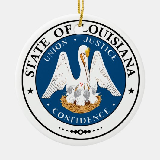 Louisiana State Seal Keramisch Ornament (Voorkant)