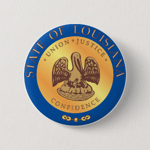 Louisiana State Seal Ronde Button 5,7 Cm