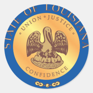 Louisiana State Seal Ronde Sticker