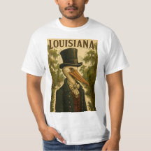 Louisiana Themd Pelican Man T-shirt