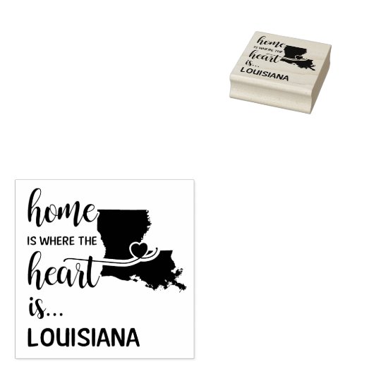 Louisiana thuis is waar het hart ligt rubberstempel (Gestempeld)