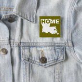 Louisiana Thuis Weg Van Staat Knop Badge Speld Vierkante Button 5,1 Cm (In situ)