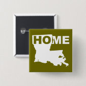 Louisiana Thuis Weg Van Staat Knop Badge Speld Vierkante Button 5,1 Cm (Voorkant /achterkant)