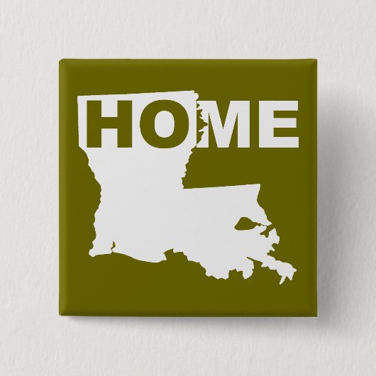 Louisiana Thuis Weg Van Staat Knop Badge Speld Vierkante Button 5,1 Cm (Voorkant)