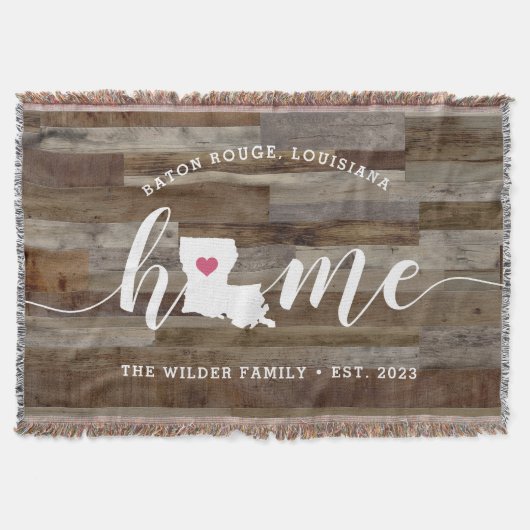 Louisiana Thuisstaat Persoonlijk Hout Uiterlijk Deken (Voorkant)