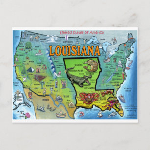 Louisiana USA Map Briefkaart