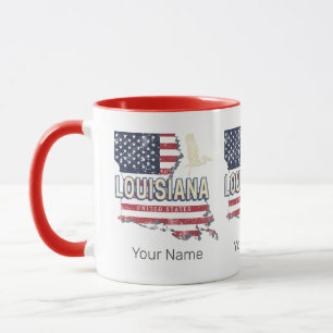 Louisiana Verenigde Staten Retro Kaart Verenigde Mok
