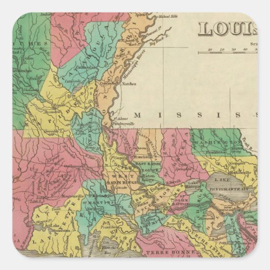 Louisiana Vierkante Sticker (Voorkant)