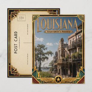 Louisiana Vintage Art Deco Gouden Tijdperk Briefkaart