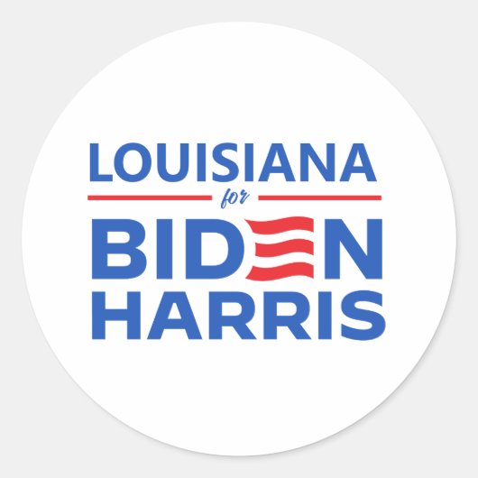 Louisiana voor Biden Harris Ronde Sticker (Voorkant)