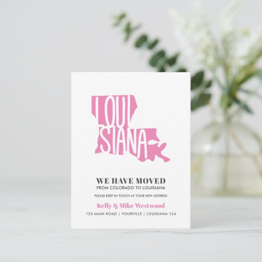LOUISIANA We hebben New address New Home verplaats Briefkaart (Staand voorkant)