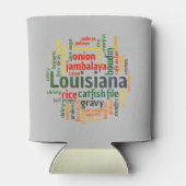 Louisiana Word Cloud Can Cozy Koelbox Blikjeskoeler (Achterkant)