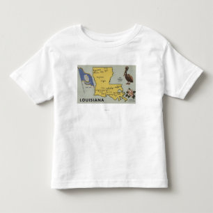 LouisianaGedetailleerde kaart van StateLouisiana Kinder Shirts