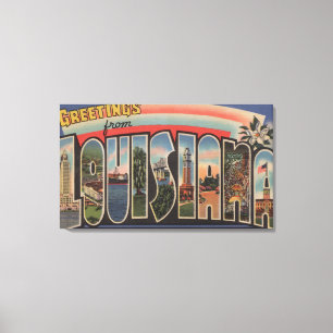 LouisianaLarge Letter ScenesLouisiana Canvas Afdruk
