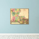 LouisianaPanoramic MapLouisiana Canvas Afdruk (Insitu (Houten vloer))