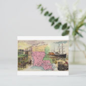 Louisiane, carte vintage 1889 (Debout devant)