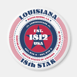Louisiane Circle Typographie Souvenir Magnet