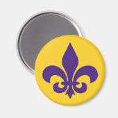 Louisiane Fleur de Lis Purple Gold Magnet (Recto/Verso)