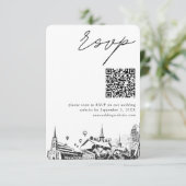 Louisville Bruiloft Moderne RSVP QR Code Informatiekaartje (Staand voorkant)