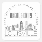 Louisville Destination Wedding Vierkante Sticker (Voorkant)