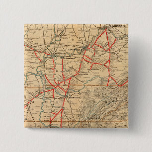 Louisville en Nashville Railroad Vierkante Button 5,1 Cm