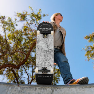 Louisville, Kentucky City Map Skateboard