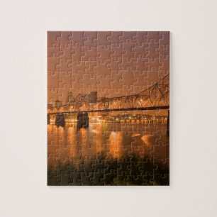 Louisville Kentucky Night Lights Bridge Ohio Legpuzzel