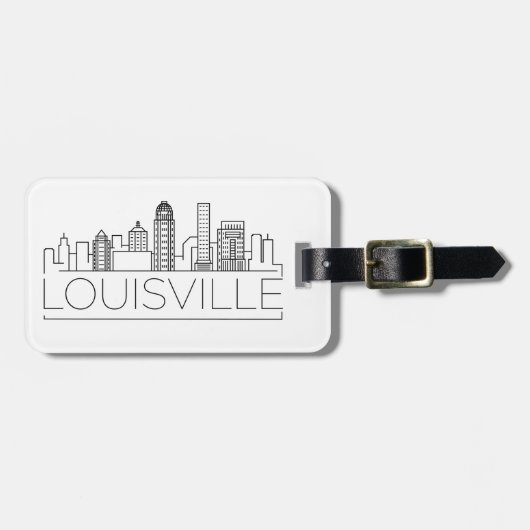 Louisville, Kentucky Stylized Skyline Bagagelabel (Voorkant horizontaal)