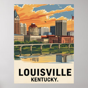 Louisville Kentucky USA Skyline Poster