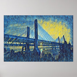 Louisville, KY Abraham Lincoln Bridge Schilderij Poster