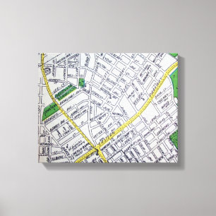 LOUISVILLE, KY-kaart Canvas Afdruk