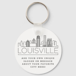 Louisville, KY Stylized Skyline   Aangepaste sloga Sleutelhanger
