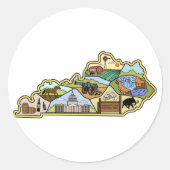  Louisville Lexington Kentucky Map Ronde Sticker (Voorkant)