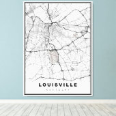 Louisville Map Canvas Afdruk (Insitu (Houten vloer))