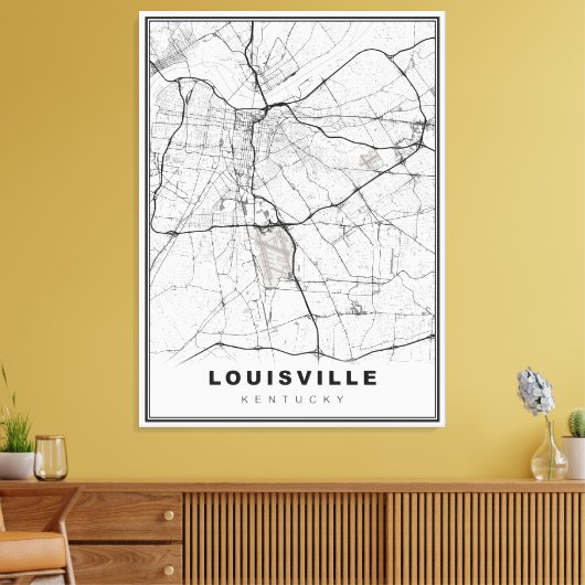 Louisville Map Canvas Afdruk (Insitu (Woonkamer))