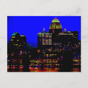 Louisville Neon Skyline Briefkaart